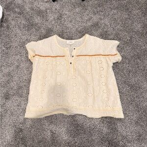 Cream Eyelet Top